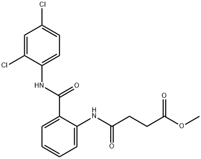 methyl 4-((2-((2,4-dichlorophenyl)carbamoyl)phenyl)amino)-4-oxobutanoate Struktur