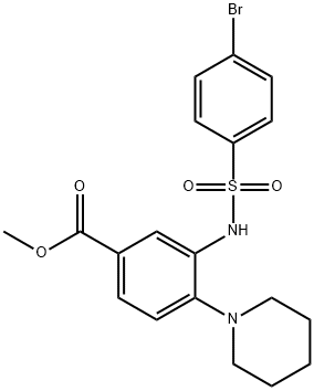 methyl 3-(4-bromophenylsulfonamido)-4-(piperidin-1-yl)benzoate Struktur