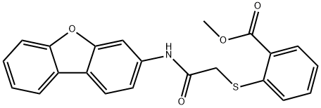 methyl 2-((2-(dibenzo[b,d]furan-3-ylamino)-2-oxoethyl)thio)benzoate Struktur