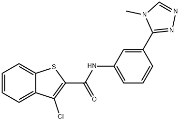 3-chloro-N-[3-(4-methyl-4H-1,2,4-triazol-3-yl)phenyl]-1-benzothiophene-2-carboxamide Struktur