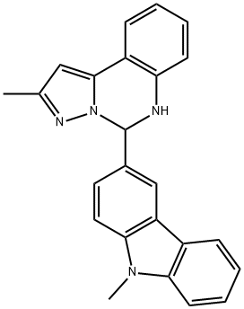 2-methyl-5-(9-methyl-9H-carbazol-3-yl)-5,6-dihydropyrazolo[1,5-c]quinazoline Struktur