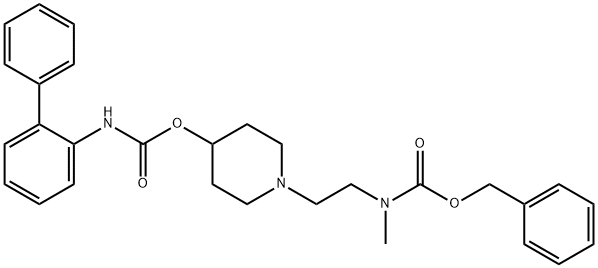 benzyl (2-(4-(([1,1'-biphenyl]-2-ylcarbamoyl)oxy)piperidin-1-yl)ethyl)(methyl)carbamate Struktur