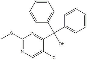 5-CHLORO-ALPHA,ALPHA-DIPHENYL-2-METHYLTHIO-4-PYRIMIDINEMETHANOL Struktur