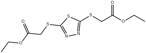 diethyl 2,2'-(1,3,4-thiadiazole-2,5-diyldisulfanediyl)diacetate Struktur