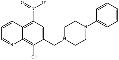 5-nitro-7-((4-phenylpiperazin-1-yl)methyl)quinolin-8-ol Struktur