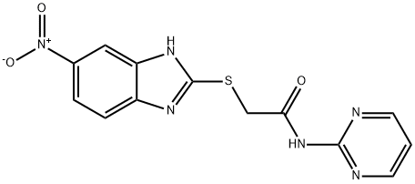 2-[(5-nitro-1H-benzimidazol-2-yl)sulfanyl]-N-(pyrimidin-2-yl)acetamide Struktur