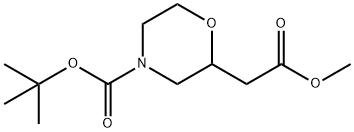 tert-butyl 2-(2-methoxy-2-oxoethyl)morpholine-4-carboxylate Struktur