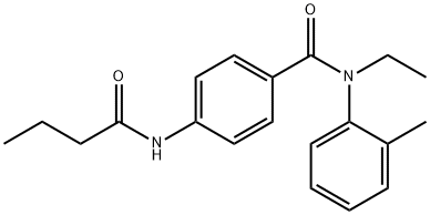 4-(butanoylamino)-N-ethyl-N-(2-methylphenyl)benzamide Struktur