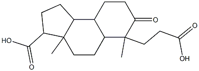 6-(2-carboxyethyl)-3a,6-dimethyl-7-oxo-dodecahydro-1H-cyclopenta[a]naphthalene-3-carboxylic acid Struktur