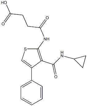 4-((3-(cyclopropylcarbamoyl)-4-phenylthiophen-2-yl)amino)-4-oxobutanoic acid Struktur