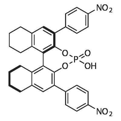 R-3,3'-bis(4-nitrophenyl)-5,5',6,6',7,7',8,8'-octahydro-1,1'-binaphthyl-2,2'-diyl hydrogenphosphate Struktur