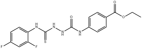 ethyl 4-(2-((2,4-difluorophenyl)carbamothioyl)hydrazinecarboxamido)benzoate Struktur