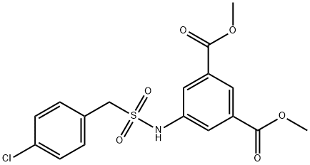 dimethyl 5-{[(4-chlorobenzyl)sulfonyl]amino}benzene-1,3-dicarboxylate Struktur