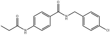 N-(4-chlorobenzyl)-4-(propanoylamino)benzamide Struktur