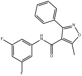 N-(3,5-difluorophenyl)-5-methyl-3-phenyl-1,2-oxazole-4-carboxamide Struktur