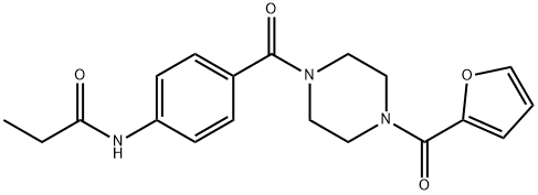 N-(4-{[4-(furan-2-ylcarbonyl)piperazin-1-yl]carbonyl}phenyl)propanamide Struktur