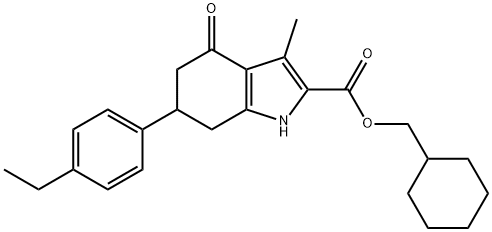 cyclohexylmethyl 6-(4-ethylphenyl)-3-methyl-4-oxo-4,5,6,7-tetrahydro-1H-indole-2-carboxylate Struktur