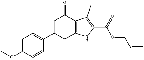 allyl 6-(4-methoxyphenyl)-3-methyl-4-oxo-4,5,6,7-tetrahydro-1H-indole-2-carboxylate Struktur