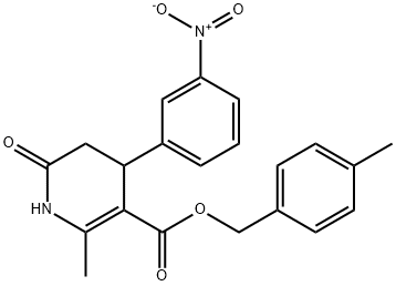 4-methylbenzyl 2-methyl-4-(3-nitrophenyl)-6-oxo-1,4,5,6-tetrahydropyridine-3-carboxylate Struktur