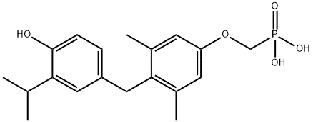 ((4-(4-hydroxy-3-isopropylbenzyl)-3,5-dimethylphenoxy)methyl)phosphonic acid(WXG00614) Struktur