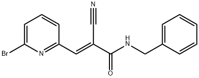 (E)-N-benzyl-3-(6-bromopyridin-2-yl)-2-cyanoacrylamide Struktur