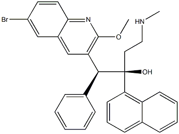 (1S,2R)-1-(6-bromo-2-methoxyquinolin-3-yl)-4-(methylamino)-2-(naphthalen-1-yl)-1-phenylbutan-2-ol Struktur