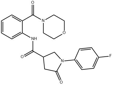 1-(4-fluorophenyl)-N-[2-(morpholin-4-ylcarbonyl)phenyl]-5-oxopyrrolidine-3-carboxamide Struktur