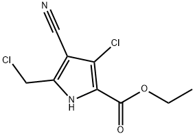 Ethyl 3-chloro-5-(chloromethyl)-4-cyano-1H-pyrrole-2-carboxylate Struktur