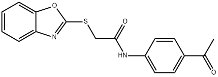 N-(4-acetylphenyl)-2-(1,3-benzoxazol-2-ylsulfanyl)acetamide Struktur