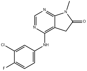 4-((3-Chloro-4-fluorophenyl)amino)-7-methyl-5H-pyrrolo[2,3-d]pyrimidin-6(7H)-one Struktur