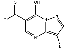 3-bromo-7-hydroxypyrazolo[1,5-a]pyrimidine-6-carboxylic acid Struktur