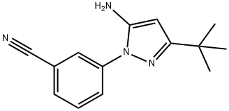 3-(3-tert-butyl-5-amino-1H-pyrazol-1-yl)benzonitrile Struktur