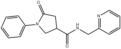 5-oxo-1-phenyl-N-(pyridin-2-ylmethyl)pyrrolidine-3-carboxamide Struktur