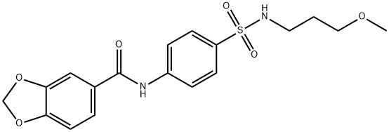 N-{4-[(3-methoxypropyl)sulfamoyl]phenyl}-1,3-benzodioxole-5-carboxamide Struktur