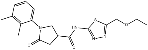 1-(2,3-dimethylphenyl)-N-[5-(ethoxymethyl)-1,3,4-thiadiazol-2-yl]-5-oxopyrrolidine-3-carboxamide Struktur