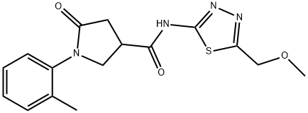 N-[5-(methoxymethyl)-1,3,4-thiadiazol-2-yl]-1-(2-methylphenyl)-5-oxopyrrolidine-3-carboxamide Struktur