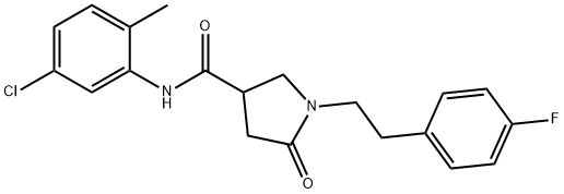 N-(5-chloro-2-methylphenyl)-1-[2-(4-fluorophenyl)ethyl]-5-oxopyrrolidine-3-carboxamide Struktur