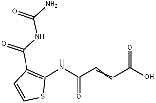 (Z)-4-((3-(carbamoylcarbamoyl)thiophen-2-yl)amino)-4-oxobut-2-enoic acid Struktur