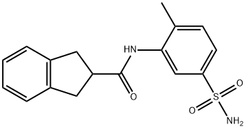 N-(2-methyl-5-sulfamoylphenyl)-2,3-dihydro-1H-indene-2-carboxamide Struktur