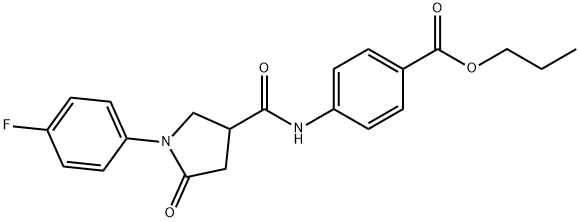 propyl 4-(1-(4-fluorophenyl)-5-oxopyrrolidine-3-carboxamido)benzoate Struktur