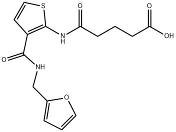 5-((3-((furan-2-ylmethyl)carbamoyl)thiophen-2-yl)amino)-5-oxopentanoic acid Struktur