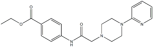 ethyl 4-(2-(4-(pyridin-2-yl)piperazin-1-yl)acetamido)benzoate Struktur