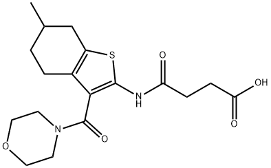 4-((6-methyl-3-(morpholine-4-carbonyl)-4,5,6,7-tetrahydrobenzo[b]thiophen-2-yl)amino)-4-oxobutanoic acid Struktur