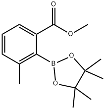 methyl 3-methyl-2-(4,4,5,5-tetramethyl-1,3,2-dioxaborolan-2-yl)benzoate Struktur