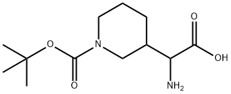 2-(1-(tert-butoxycarbonyl)piperidin-3-yl)-2-aminoacetic acid Struktur