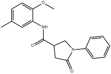 N-(2-methoxy-5-methylphenyl)-5-oxo-1-phenylpyrrolidine-3-carboxamide Struktur