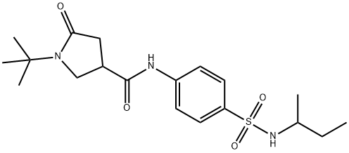 N-[4-(butan-2-ylsulfamoyl)phenyl]-1-tert-butyl-5-oxopyrrolidine-3-carboxamide Struktur