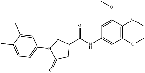 1-(3,4-dimethylphenyl)-5-oxo-N-(3,4,5-trimethoxyphenyl)pyrrolidine-3-carboxamide Struktur