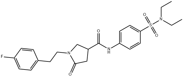 N-[4-(diethylsulfamoyl)phenyl]-1-[2-(4-fluorophenyl)ethyl]-5-oxopyrrolidine-3-carboxamide Struktur