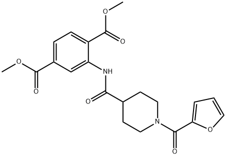 dimethyl 2-(1-(furan-2-carbonyl)piperidine-4-carboxamido)terephthalate Struktur